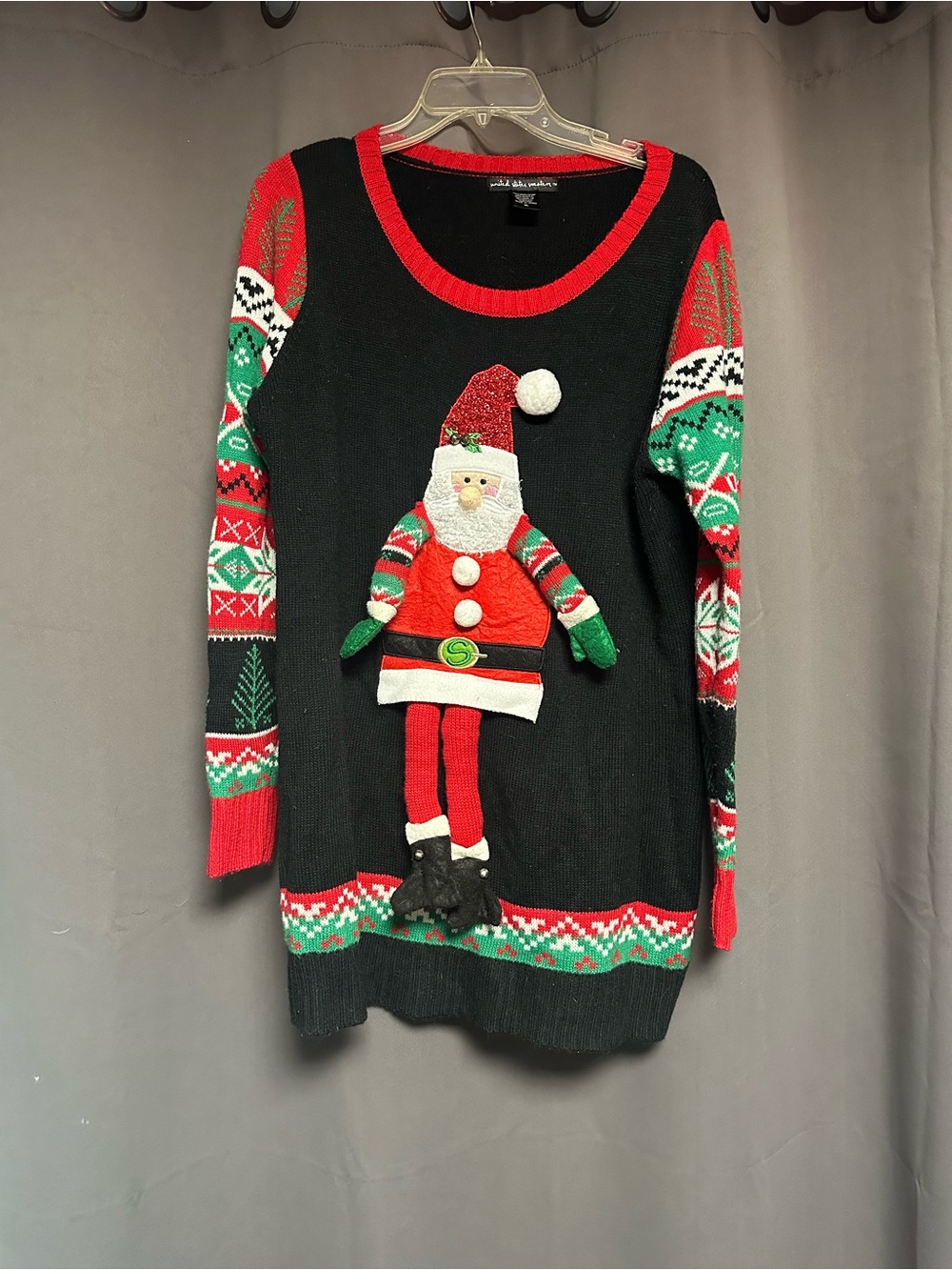 Christmas sweater 3D Santa Sweater with Red & Green Accents Ugly Sweater party
